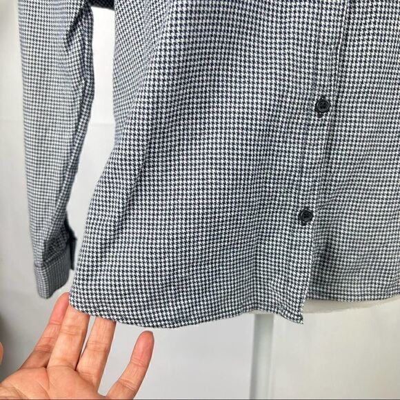 JOIE women’s x-Small XS Houndstooth Button down cotton shirt - Picture 6 of 12